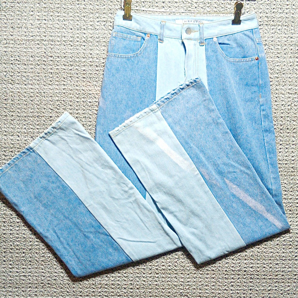 Tinseltown Women's Blue Light Wash Colorblock Slim Fit Skinny Denim Jeans #i6